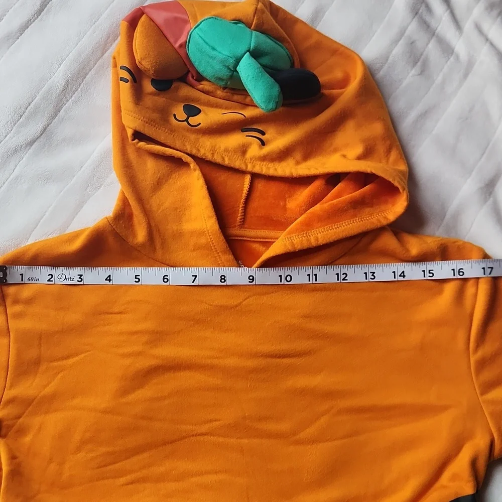 Halloween, Youth Girl Orange Black Cat Soft Squishmallows Pumkin Layered Dress